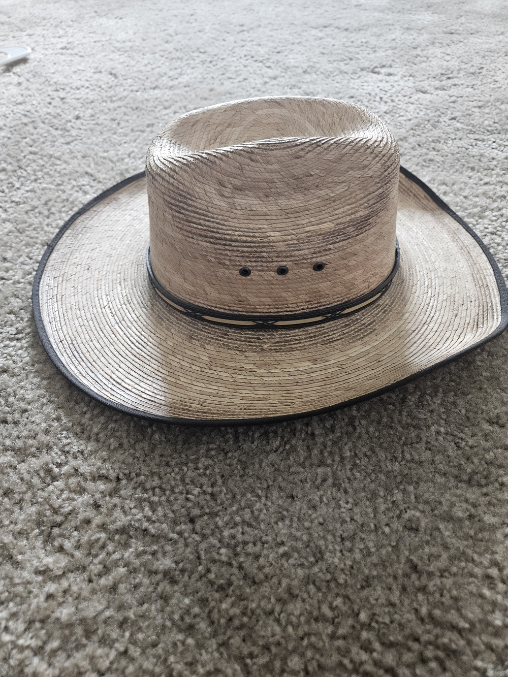 Jason Aldean Straw Cowboy Hat with Black Trim Juniors